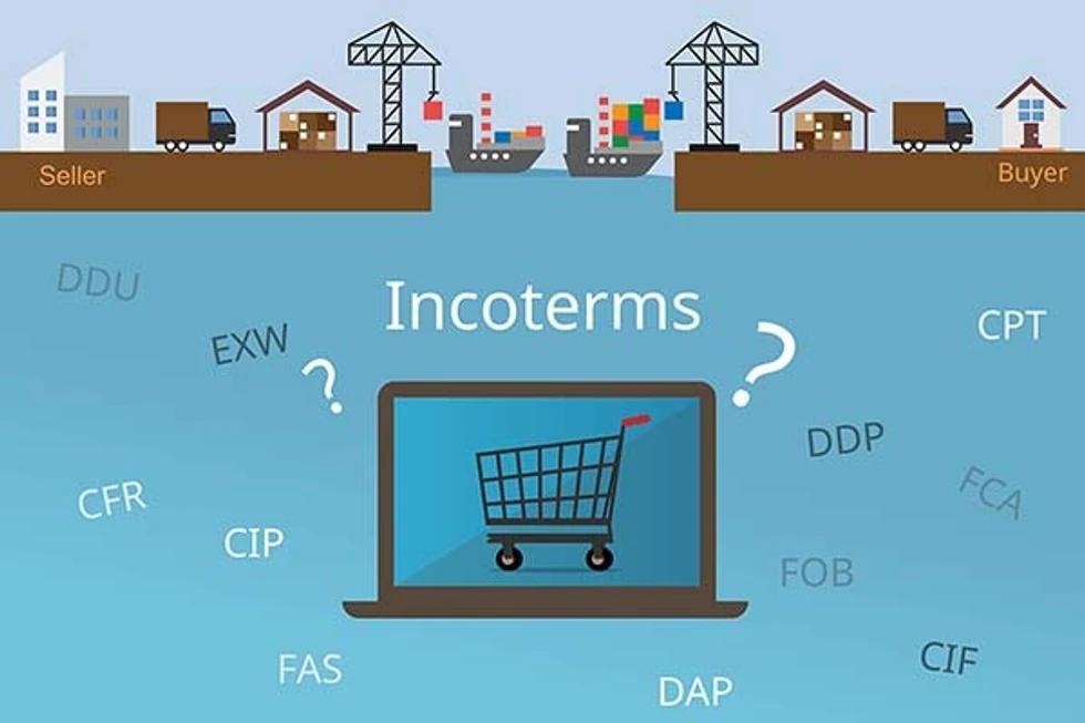 Global trade transaction with Incoterms.